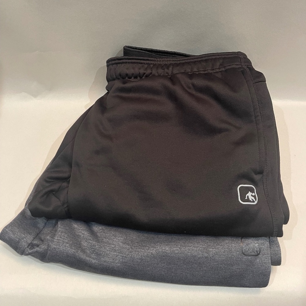 AND 1 Mens Basketball Pants 2 Pairs grey and black XL Slim fit